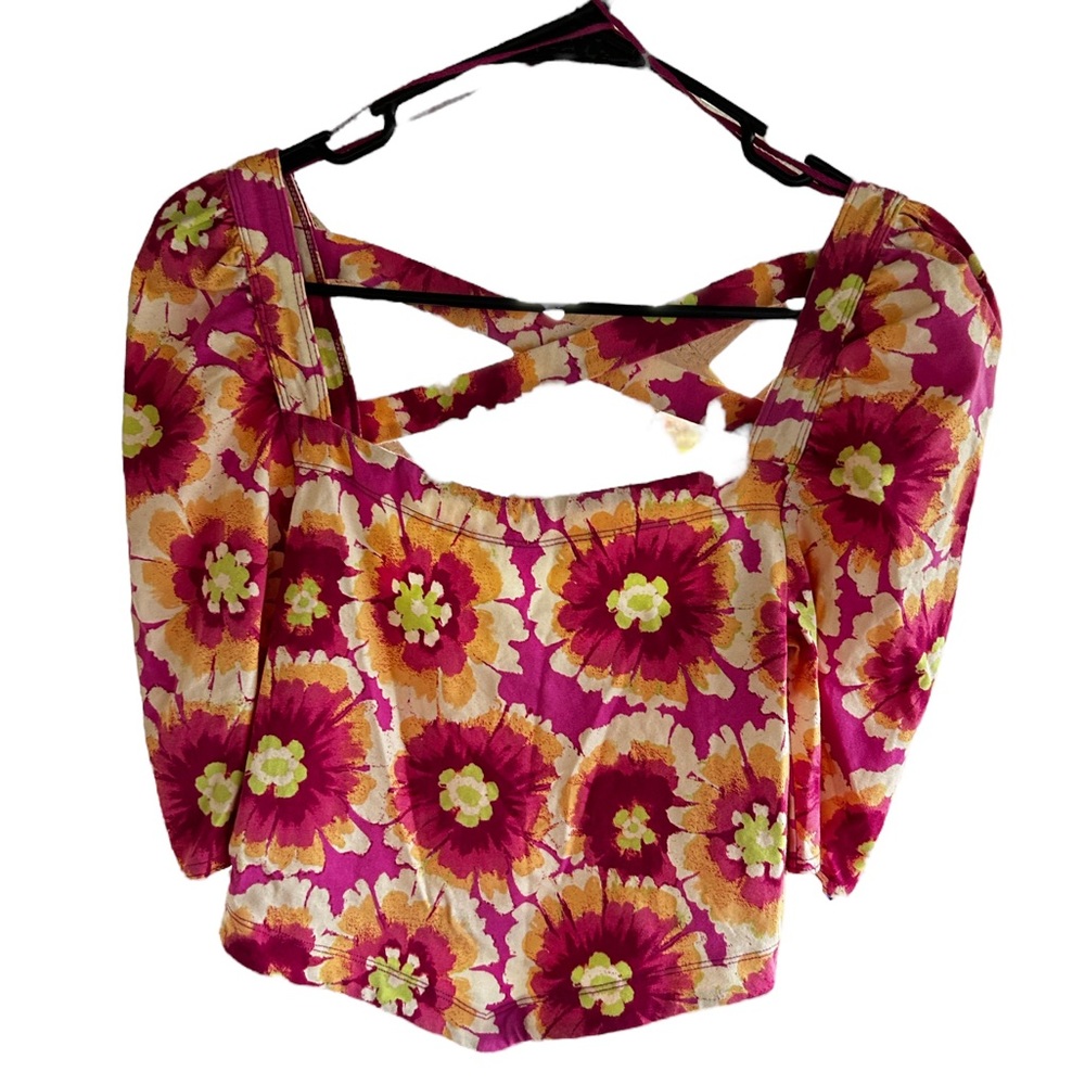 Free People Retro Floral Crop Top